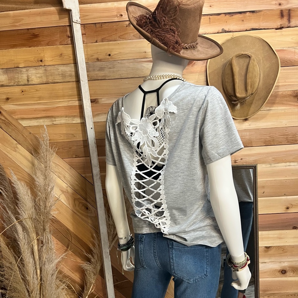 Crocheted open back tee!